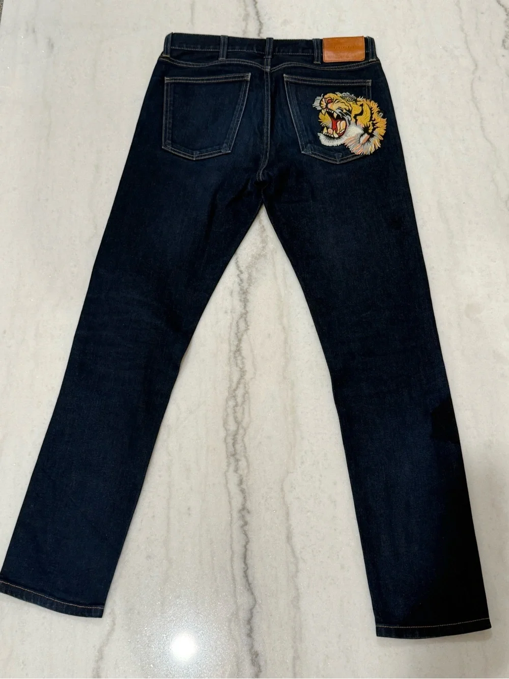 Authentic Gucci Tiger Embroidered Jeans  Size 31 Made in Italy RARE🐅